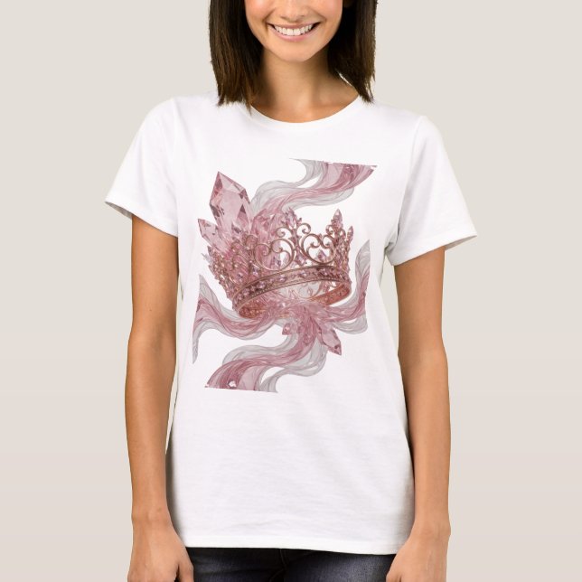 Cool Silver QUEEN CROWN Quote Design T-Shirt (Front)