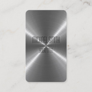 Cool Silver Steel Metal Business Card