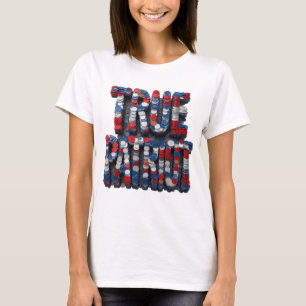 Cool Silver TRUE PATRIOT Graphic Design T-Shirt