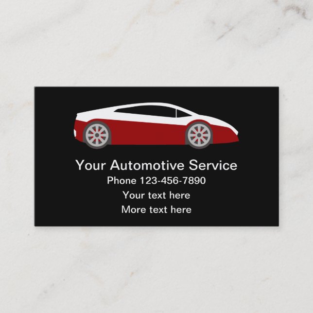 Cool Simple Automotove Business Card Template (Front)