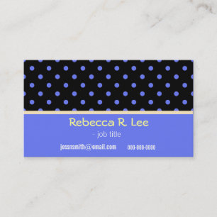 cool, simple, elegant blue polka dots business car card