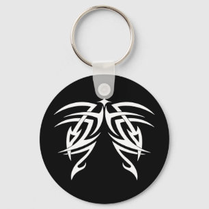 Cool Simple Elegant Classic Black White Tribal Key Ring