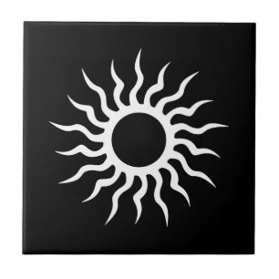 Cool Simple Elegant Classic Black White Tribal Tile