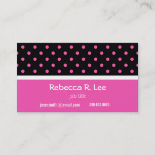 cool, simple, elegant pink polka dots business car card