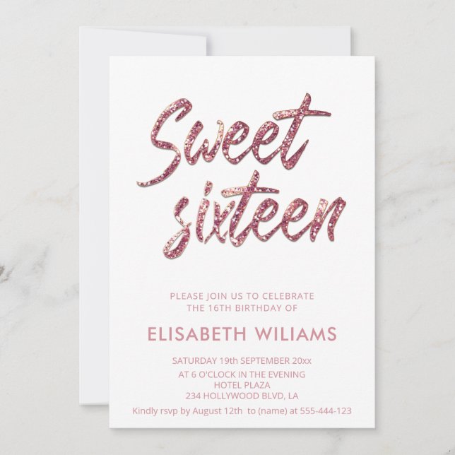 Cool Simple Elegant  rose gold minimalist chic  Invitation (Front)