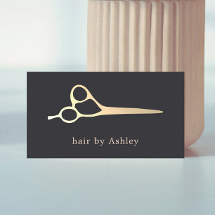 Cool Simple Faux Gold Scissors Hair Stylist Business Card