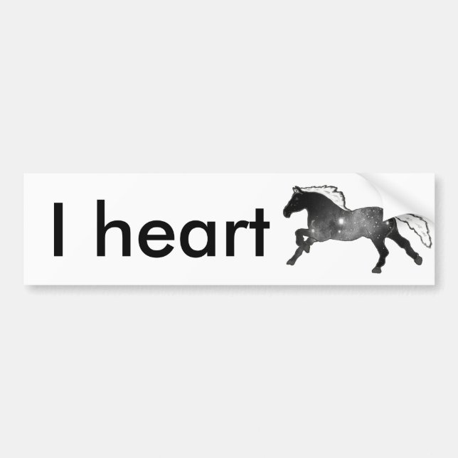 Cool Simple Horse Black and White Nebula Galaxy Bumper Sticker (Front)