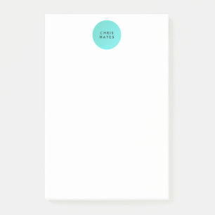 Cool Simple Modern Designer Turquoise Blue Circle Post-it Notes