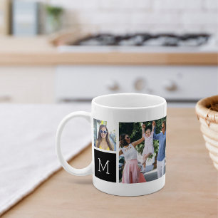 Cool Simple Photo Collage & Monogram Coffee Mug
