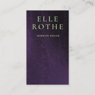 Cool Simple Purple Lizard Skin Designer Business Card