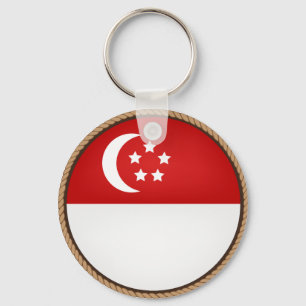 Cool Singapore Flag Seal Key Ring