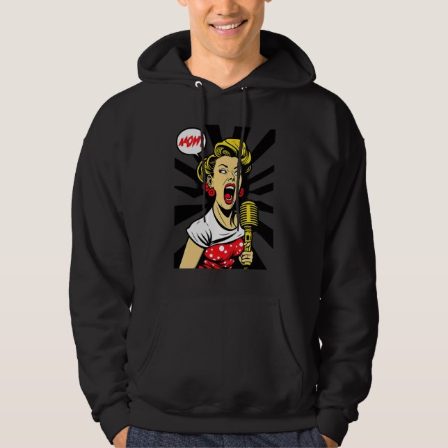 Cool Singing Mom Retro Streetwear Singer Mom  2 Hoodie (Front)