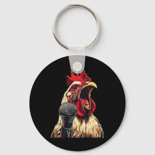Cool Singing Rooster With Mic Costume For Boys And Key Ring