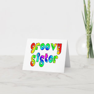 Cool Sisters Birthdays Christmas : Groovy Sister Holiday Card