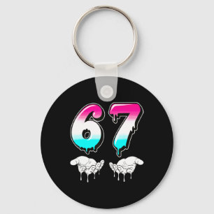 Cool Six Seven 6 7 Meme Gen Alpha Slang Costume Ma Key Ring