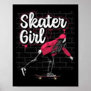 Cool Skateboard Art For Teen Girls Kids Skateboard Poster