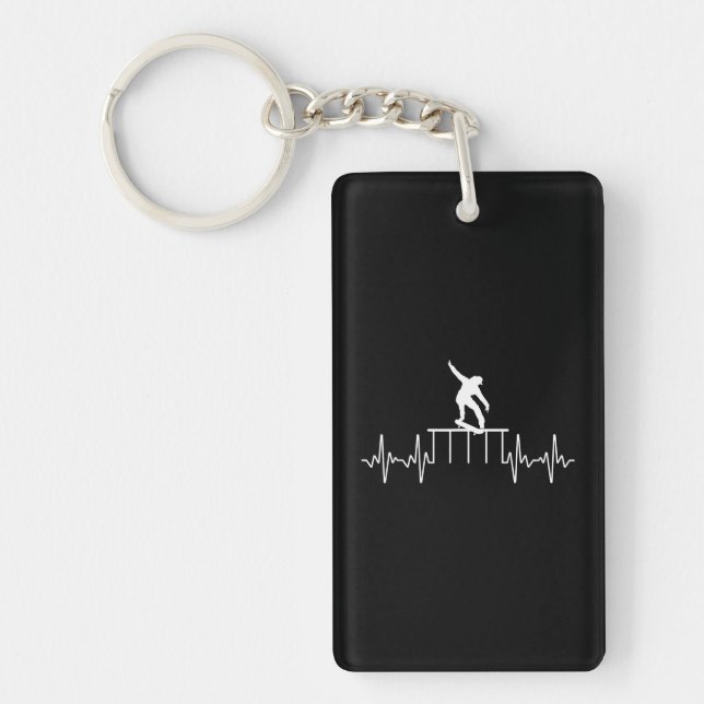 Cool Skateboarder Art For Skateboard Key Ring (Front)