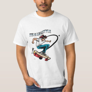 Cool Skateboarder Fun Quote It's a Lifestyle T-Shirt