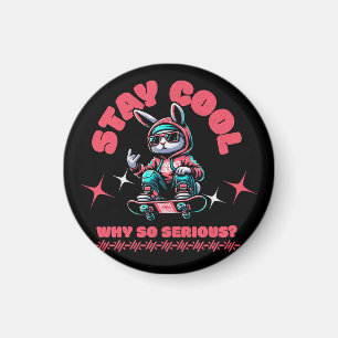 Cool Skateboarding Bunny Magnet