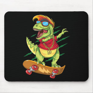 Cool Skateboarding Dinosaur Skater Dabbing T Rex S Mouse Pad