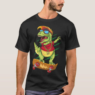 Cool Skateboarding Dinosaur Skater Dabbing T Rex S T-Shirt