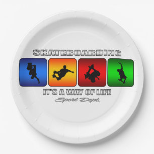 Cool Skateboarding It Is A Way Of Life Paper Plate