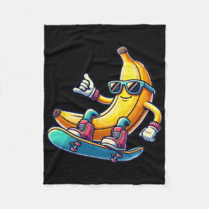 Cool Skateboarding Nana With Sungles Chill Vibes Fleece Blanket