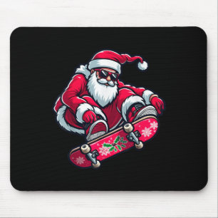 Cool Skateboarding Santa Claus Christmas Pajama Ki Mouse Pad