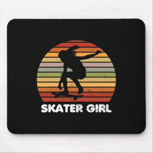 Cool Skater Art Girl Skateboarding Skateboard Skat Mouse Pad