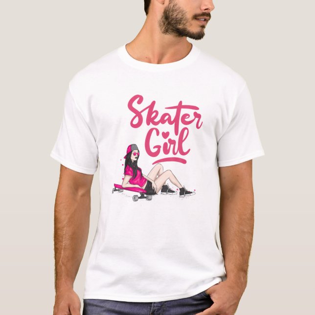 Cool Skater Art Women Girls Skateboarding Skateboa T-Shirt (Front)