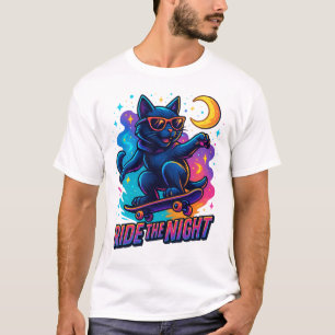 Cool Skater Cat – Urban Street Style  T-Shirt