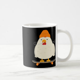 Cool Skater Chicken Skateboard Coffee Mug