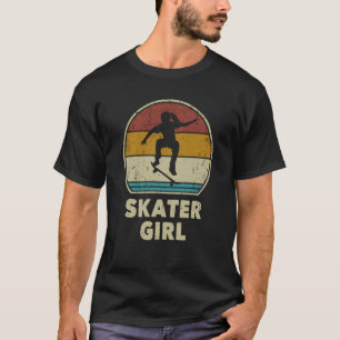 Cool Skater Girl Vintage Skating Skateboarding Ska T-Shirt