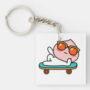 Cool skaterboard moment key ring