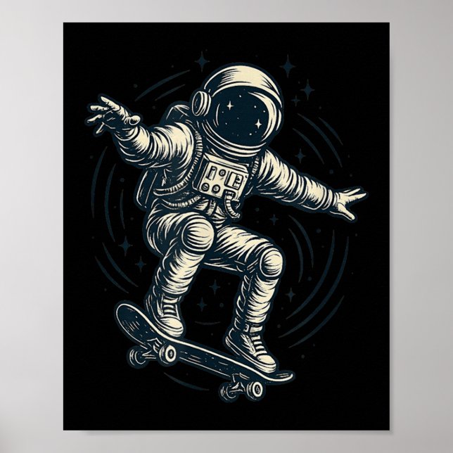 Cool Skating Astronaut Costume For Boys And Girls  Poster (Front)