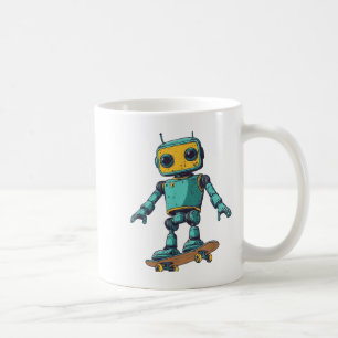 Cool Skating Robot With Skateboard Costume  Coffee Mug