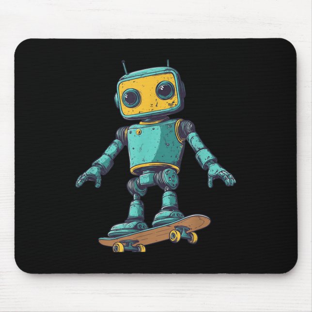 Cool Skating Robot With Skateboard Costume  Mouse Pad (Front)