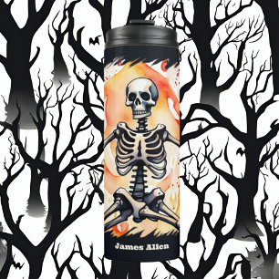 Cool skeleton add name thermal tumbler