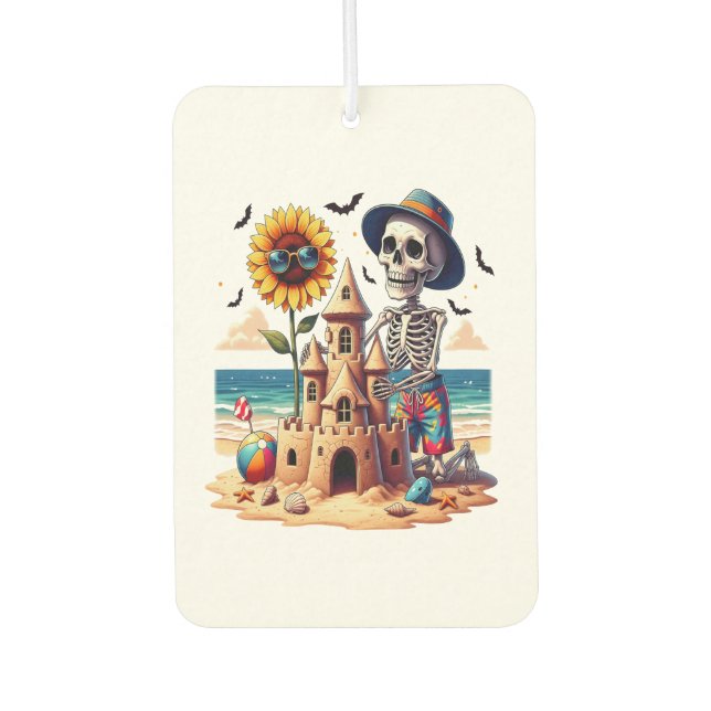 Cool Skeleton at the Beach Car Air Freshener (Front)