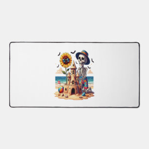 Cool Skeleton at the Beach Desk Mat