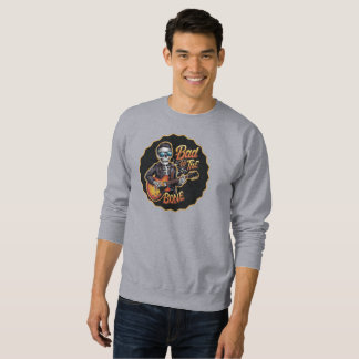 Cool Skeleton Bad to the Bone with Guitar Sweatshirt