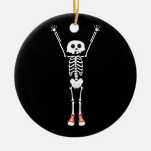 Cool Skeleton Halloween Design Ceramic Ornament
