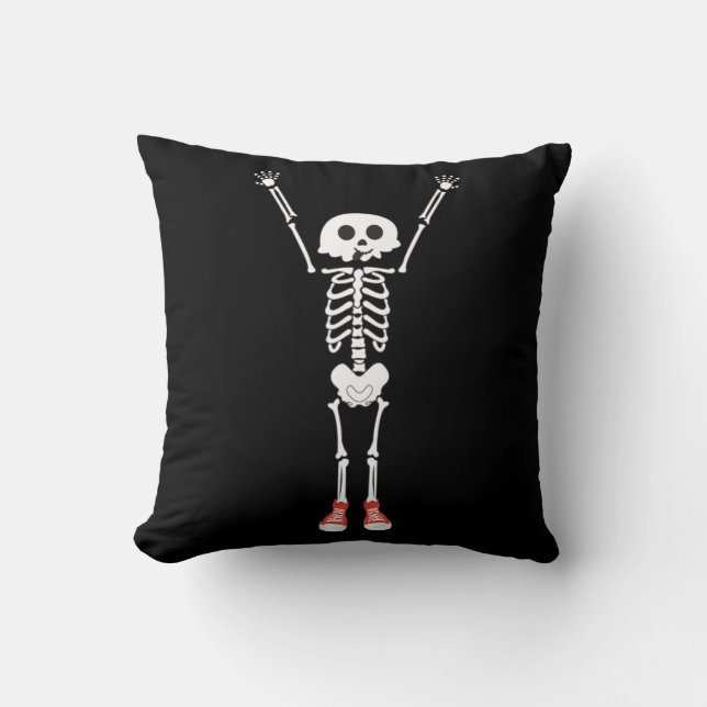 Cool Skeleton Halloween Design Cushion (Front)