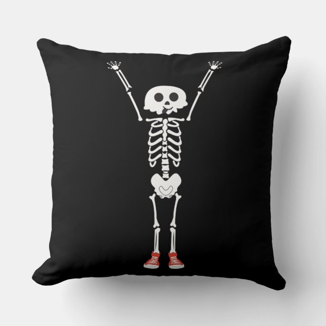 Cool Skeleton Halloween Design Cushion (Front)