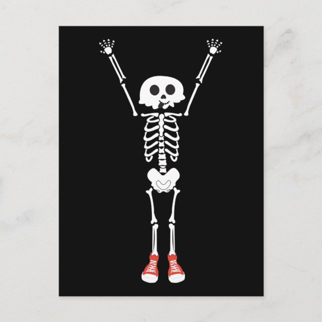 Cool Skeleton Halloween Design Postcard (Front)
