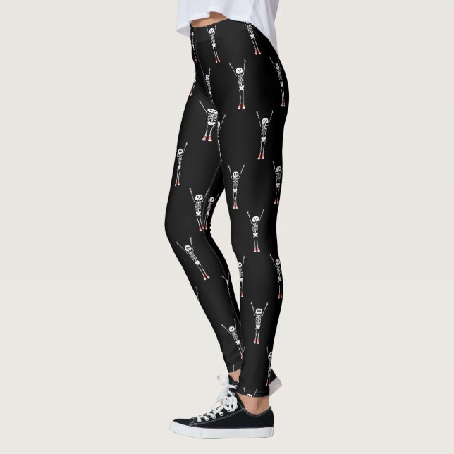 Cool Skeleton Halloween Pattern Leggings (Left)