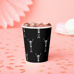 Cool Skeleton Halloween Pattern Paper Cups