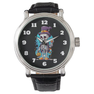 Cool Skeleton in a Top Hat Halloween Watch