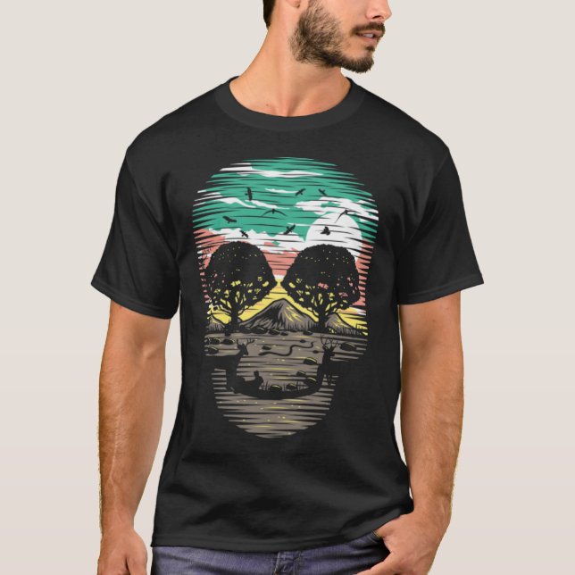Cool Skeleton of plant nature  Landscape of trees  T-Shirt (Front)