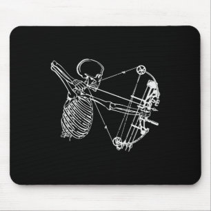 Cool Skeleton With Bow Skull Archery Hunting Gift  Mouse Pad